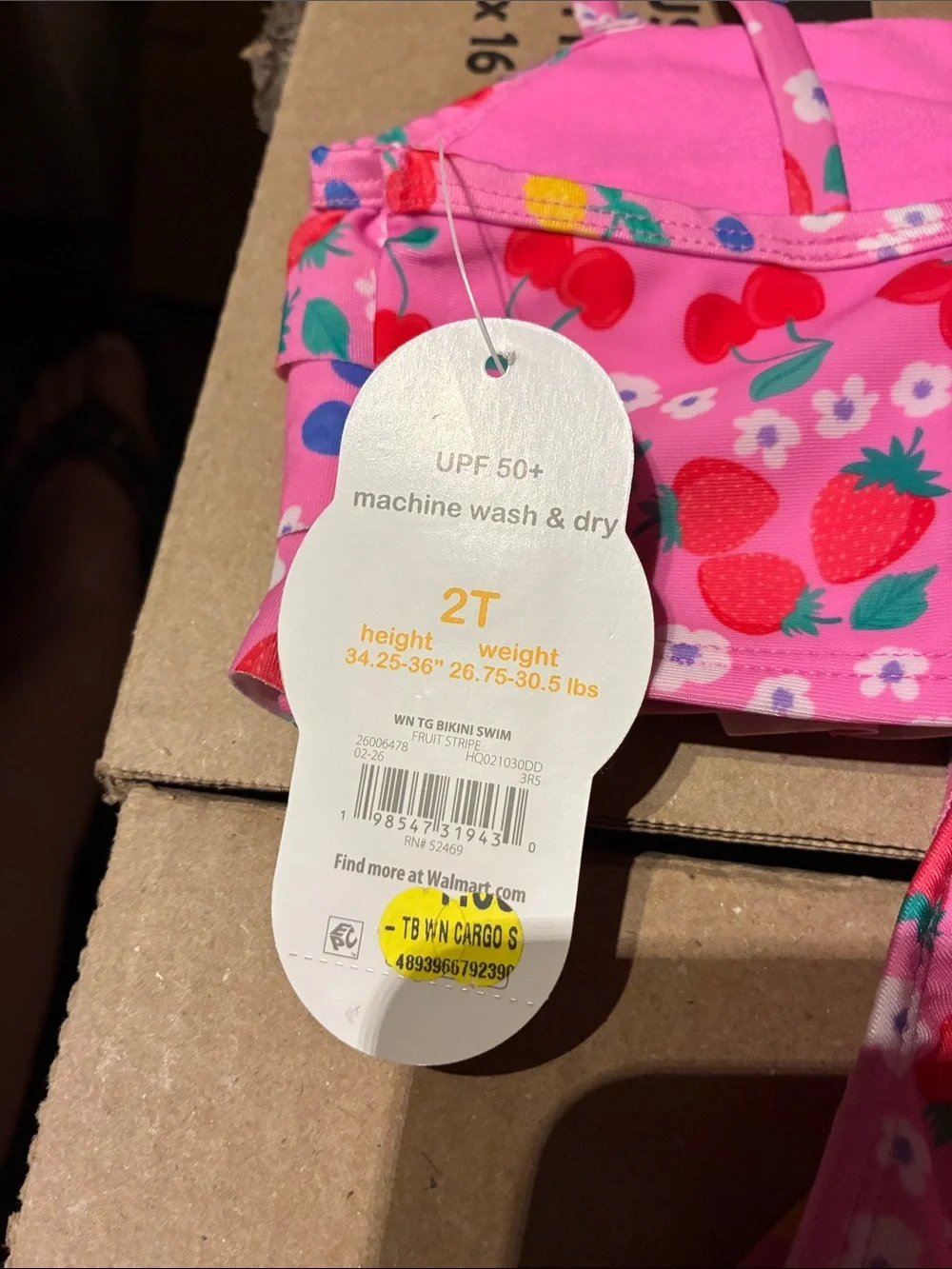 Old Navy Pink Strawberry & Cherry Two-Piece Swim Set
